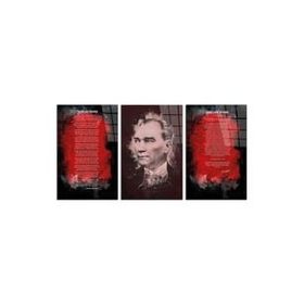 İdeal Glass Art 2 -3 Parça Atatürk - İstiklal Marşı - Gençliğe Hitabe