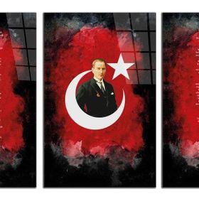 İdeal Glass Art 3 - 3 Parça Atatürk - İstiklal Marşı - Gençliğe Hitabe
