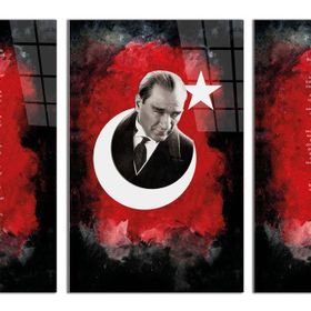 İdeal Glass Art 4 - 3 Parça Atatürk - İstiklal Marşı - Gençliğe Hitabe