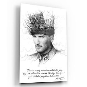 İdeal Glass Art Atatürk Cam Tablo