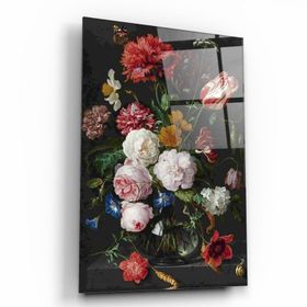 İdeal Glass Art Çiçekler Cam Tablo