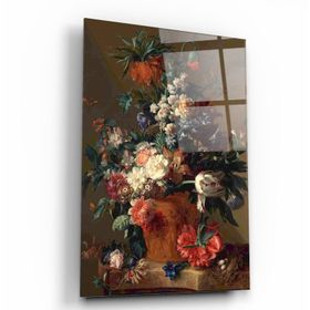 İdeal Glass Art Çiçekler Cam Tablo
