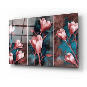 İdeal Glass Art Çiçekler Cam Tablo