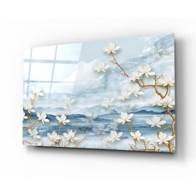 İdeal Glass Art Çiçekler Cam Tablo