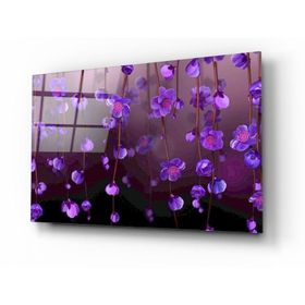 İdeal Glass Art Çiçekler Cam Tablo