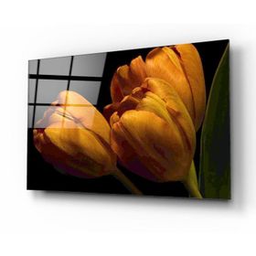 İdeal Glass Art Çiçekler Cam Tablo