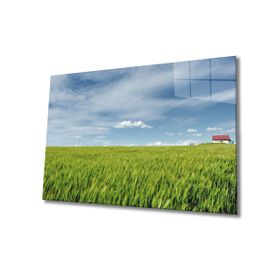 İdeal Glass Art Çimen Cam Tablo