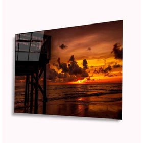 İdeal Glass Art Denizde Günbatımı 4 mm Dayanıklı Temperli Cam Tablo