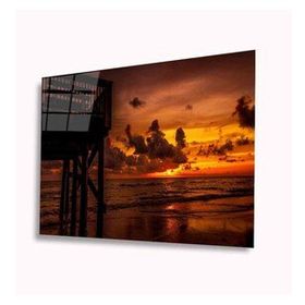 İdeal Glass Art Denizde Günbatımı 4 mm Dayanıklı Temperli Cam Tablo
