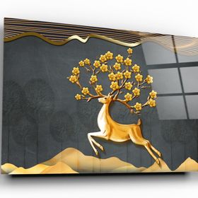 İdeal Glass Art Geyik Cam Tablo