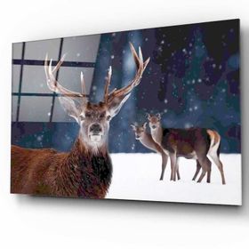 İdeal Glass Art Geyik Cam Tablo