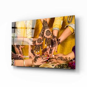 İdeal Glass Art Hint Kınası Cam Tablo