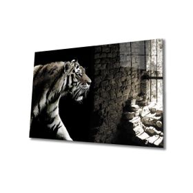 İdeal Glass Art Kaplan Kafeste Cam Tablo