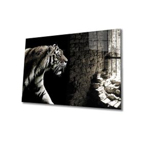 İdeal Glass Art Kaplan Kafeste Cam Tablo