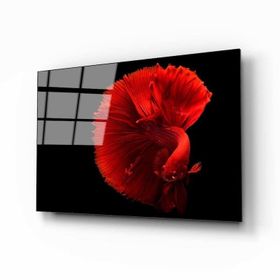 İdeal Glass Art Kırmızı Balık Cam Tablo