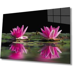 İdeal Glass Art Lotus Çiçeği 4 mm Dayanıklı Temperli Cam Tablo
