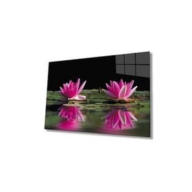 İdeal Glass Art Lotus Çiçeği 4 mm Dayanıklı Temperli Cam Tablo