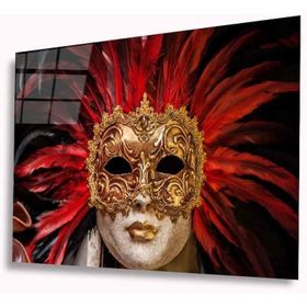 İdeal Glass Art Maskeli Kadın 4 mm Dayanıklı Temperli Cam Tablo