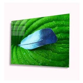 İdeal Glass Art Mavi Tüy 4 mm Dayanıklı Temperli Cam Tablo