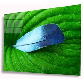 İdeal Glass Art Mavi Tüy 4 mm Dayanıklı Temperli Cam Tablo