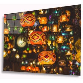 İdeal Glass Art Motifli Lamba 4 mm Dayanıklı Temperli Cam Tablo