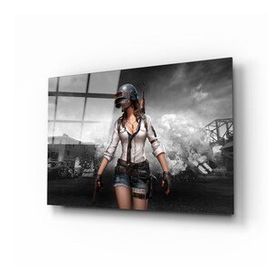 İdeal Glass Art Pubg Kadın Cam Tablo