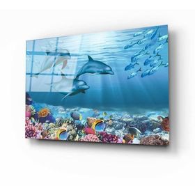 İdeal Glass Art Su Altı Canlıları Tablo