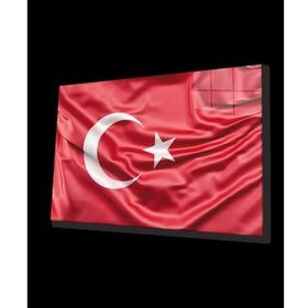 İdeal Glass Art Türk Bayrağı Kırmızı Cam Tablo