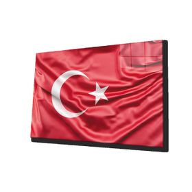 İdeal Glass Art Türk Bayrağı Kırmızı Cam Tablo