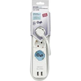 Ideenwelt GES-141 BSC Beyaz 3'lü 2'li USB Çoklu Priz