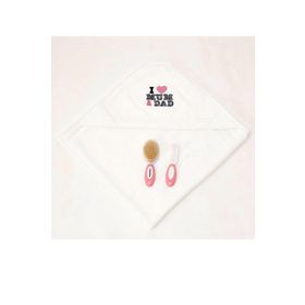 İdil Baby 6201 Beyaz Kız Bebek Havlu Seti