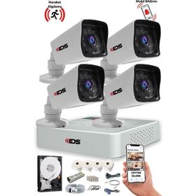 IDS B2033 5MP Sony Lensli 4 Kameralı Full HD Gece Görüşlü Güvenlik Kamerası Sistemi