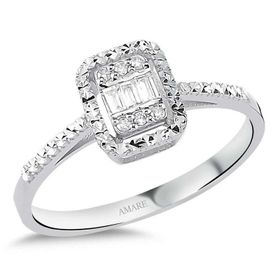 İf Pırlanta 0.10 ct Pırlanta Baget Yüzük