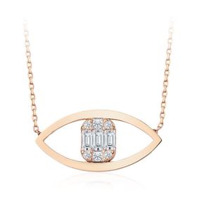 İf Pırlanta 0.26 ct Baget Pırlanta Kolye