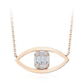 İf Pırlanta 0.26 ct Baget Pırlanta Kolye