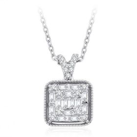 İf Pırlanta 0.35 ct Pırlanta Baget Kolye