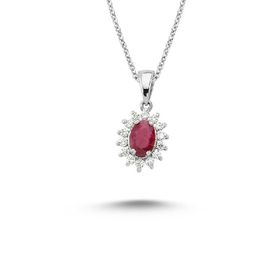 İf Pırlanta 0.44 ct Pırlanta Yakut Kolye