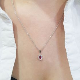 İf Pırlanta 0.44 ct Pırlanta Yakut Kolye