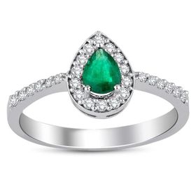 İf Pırlanta 0.45 ct Pırlanta Zümrüt Yüzük