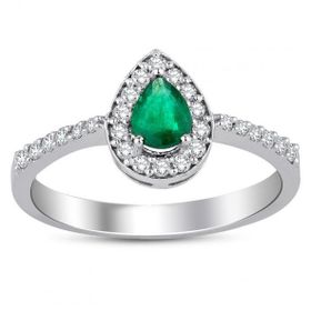 İf Pırlanta 0.45 ct Pırlanta Zümrüt Yüzük