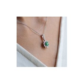 İf Pırlanta 0.96 ct Pırlanta Zümrüt Kolye