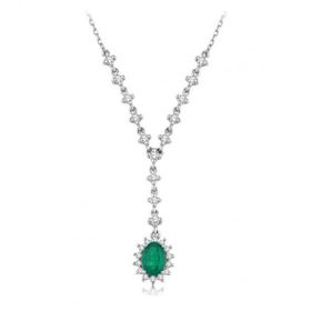 İf Pırlanta 1.10 ct Pırlanta Zümrüt Kolye