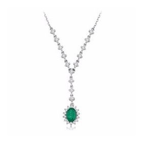 İf Pırlanta 1.10 ct Pırlanta Zümrüt Kolye