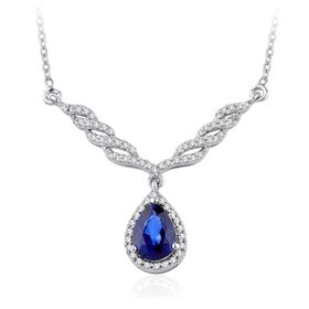 İf Pırlanta 1.15 ct Pırlanta Safir Kolye