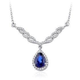 İf Pırlanta 1.15 ct Pırlanta Safir Kolye