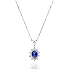 İf Pırlanta 1.15 ct Pırlanta Safir Kolye