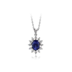 İf Pırlanta 1.46 ct Pırlanta Safir Kolye