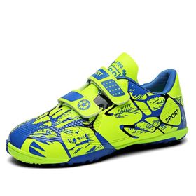 IFIKK 069KIDS AA04 Mavi - Yeşil Renk Bilek Boy Desenli Unisex Krampon Ayakkabı