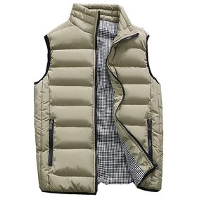 IFIKK Gilets Haki Kapitone Puffer Erkek Ceket