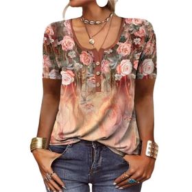 IFIKK GT05 Baskılı Kısa Kollu Kadın T-shirt